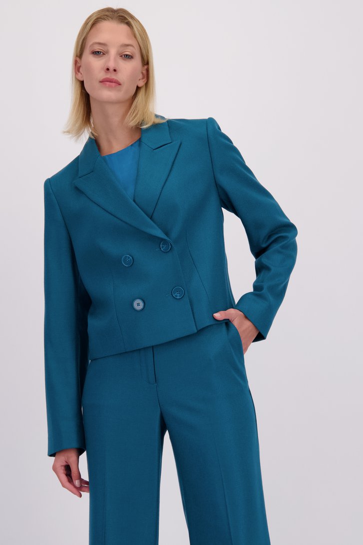 Voorkant van Groenblauwe blazer door D'Auvry voor Dames
