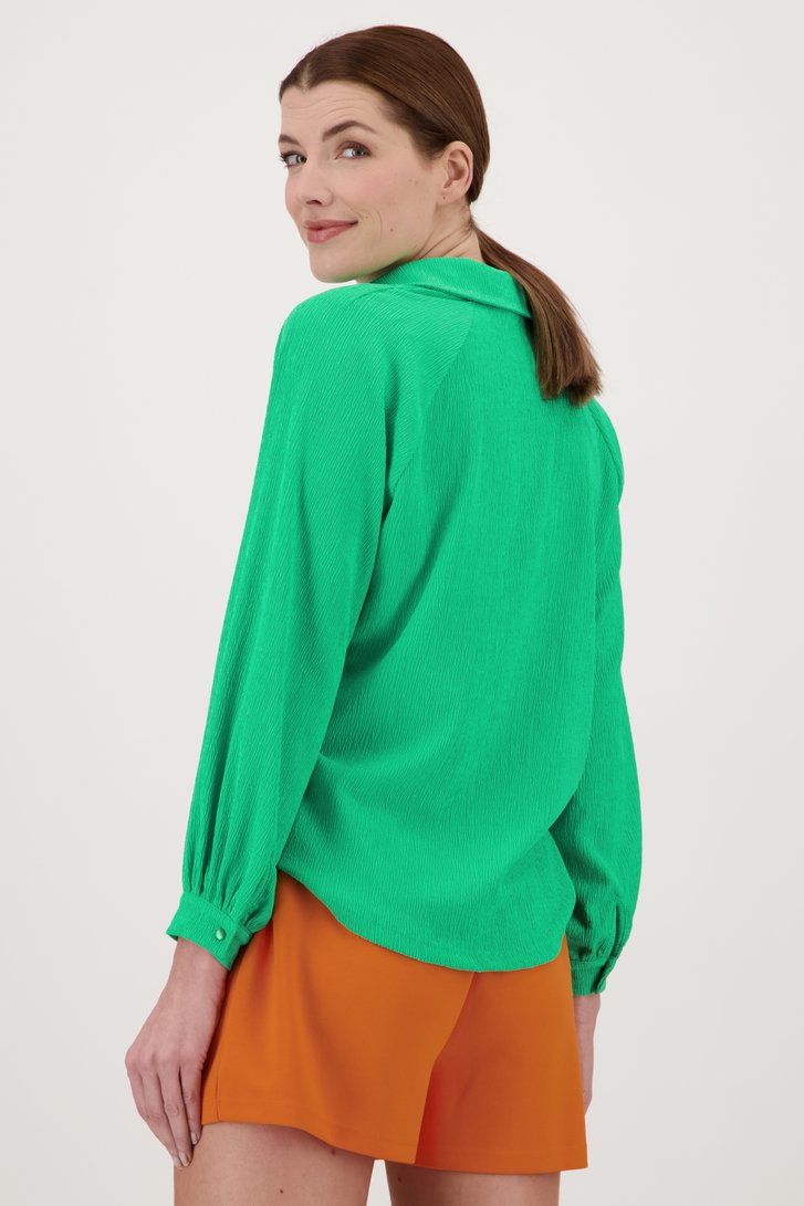 Groene blouse in lichte textuurstof van Liberty Island voor Dames