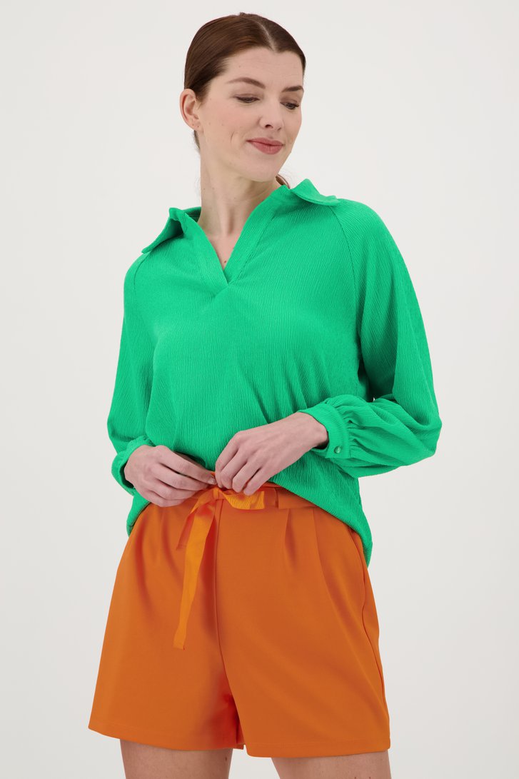Groene blouse in lichte textuurstof van Liberty Island voor Dames