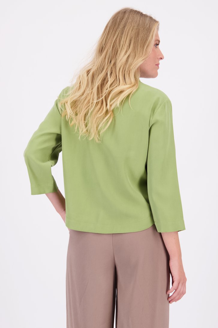 Achterkant van Groene blouse met 3/4 mouwen door Libelle voor Dames