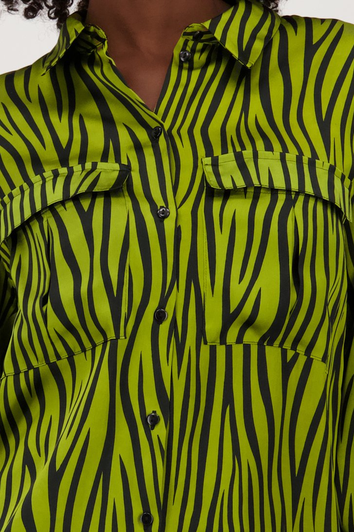 Groene blouse met animal print - zijdelook van JDY voor Dames