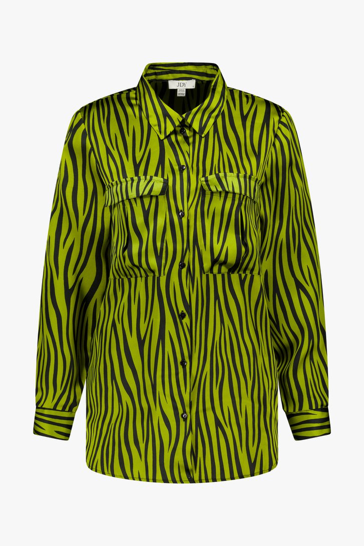Groene blouse met animal print - zijdelook van JDY voor Dames