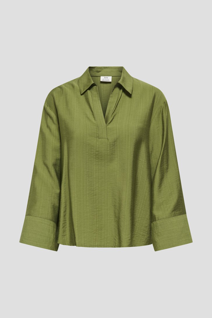 Productfoto 1 van Groene blouse met kraag en V-hals door JDY voor Dames