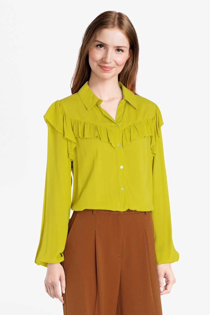 Groene blouse met ruches van Louise voor Dames