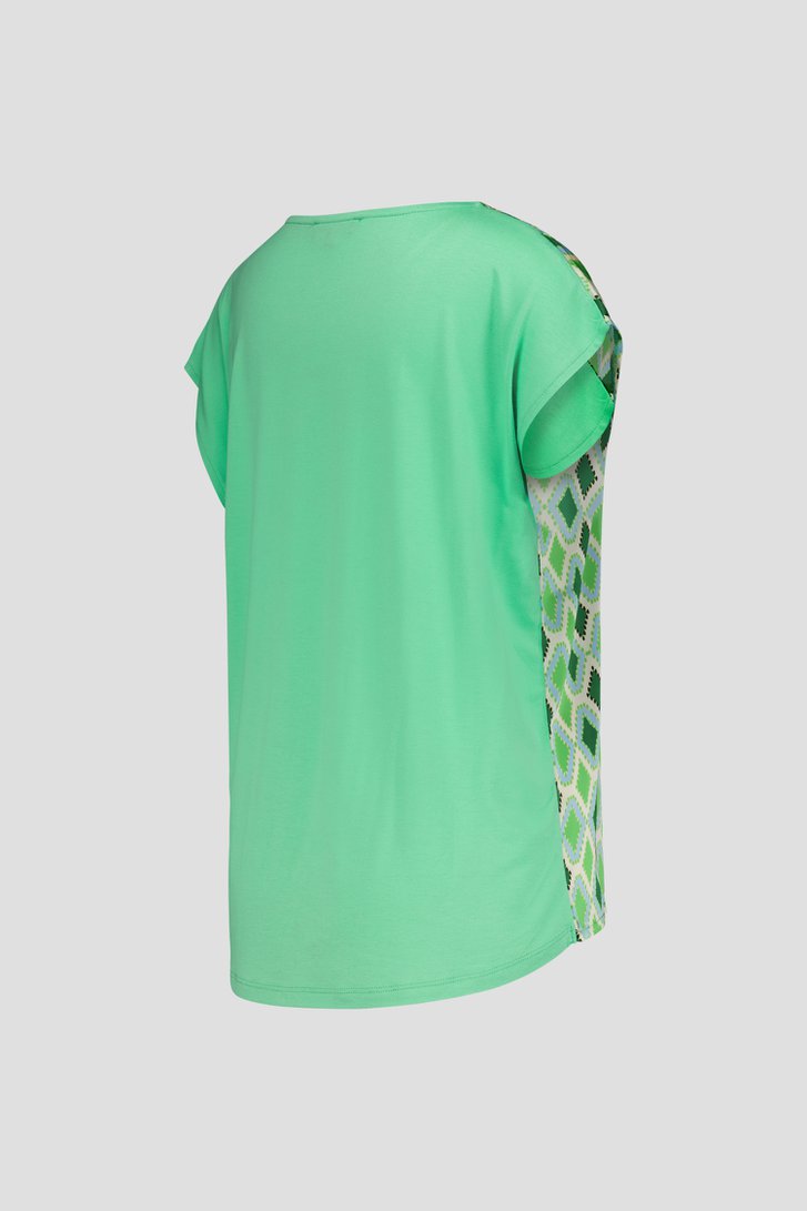 Groene blouse met ruitjesmotief van More & More voor Dames