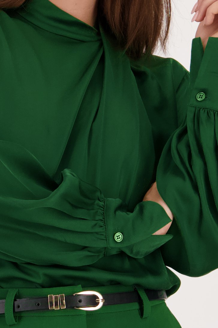 Groene blouse met zijdelook van D'Auvry voor Dames