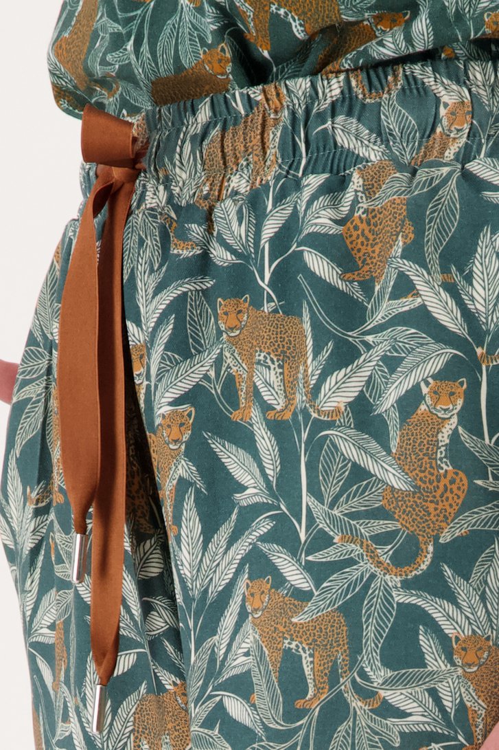 Groene broek met print van Liberty Island homewear voor Dames