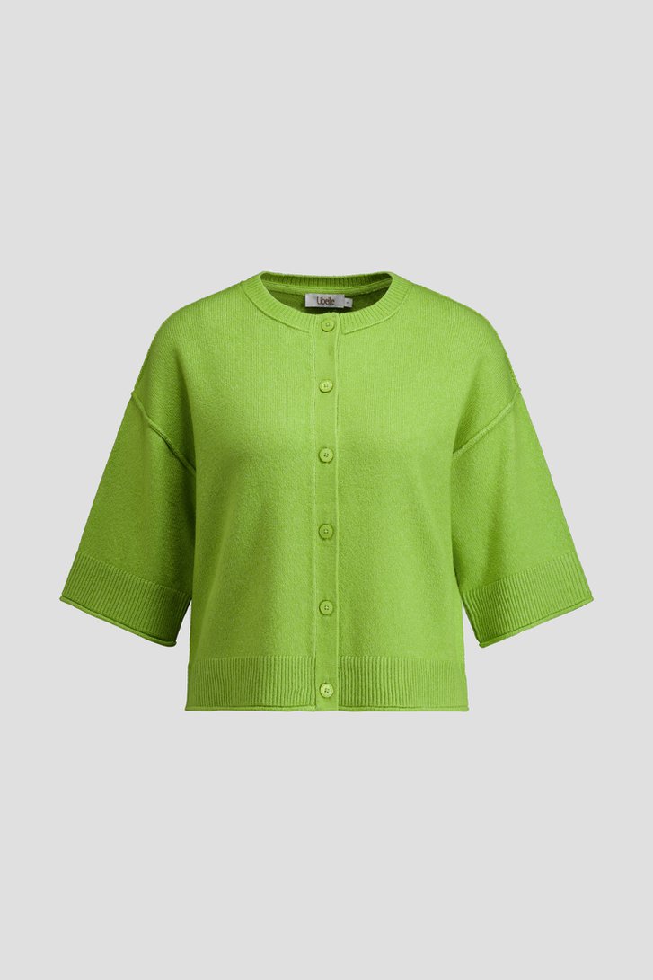 Productfoto 1 van Groene cardigan met 3/4 mouwen door Libelle voor Dames