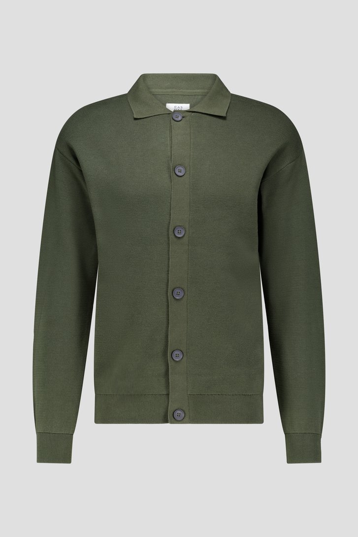 Productfoto 1 van Groene cardigan met polokraag door Casual Five voor Heren