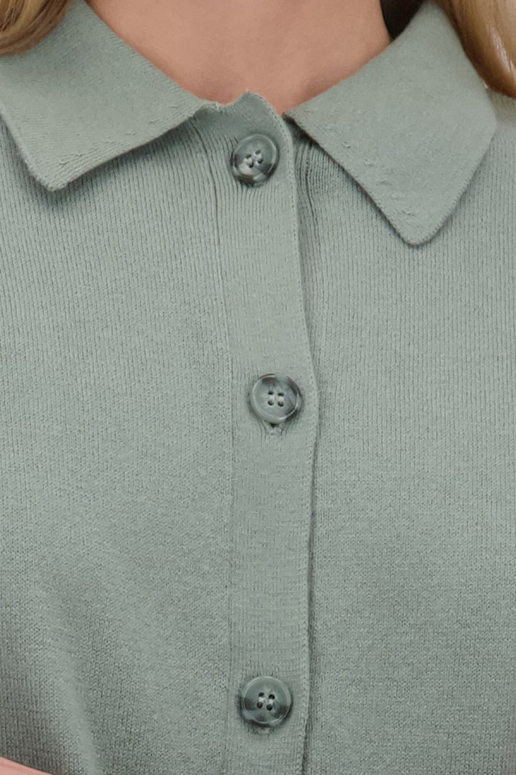 Detail van Groene cardigan met polokraag door Liberty Island voor Dames