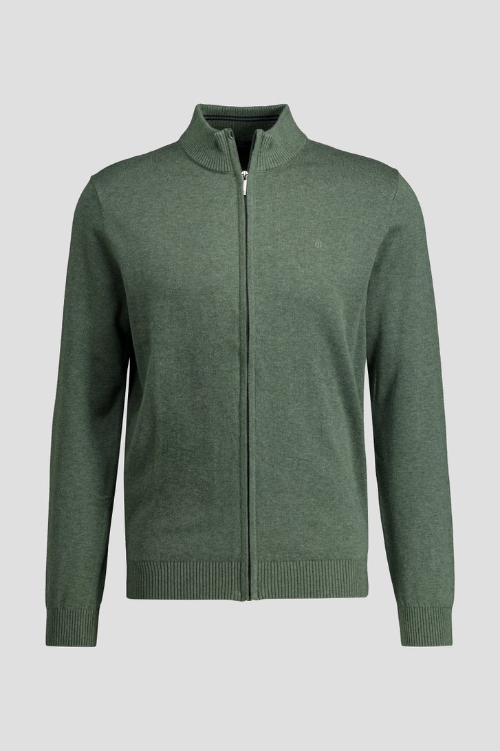 Productfoto 1 van Groene cardigan met rits door Dansaert Blue voor Heren