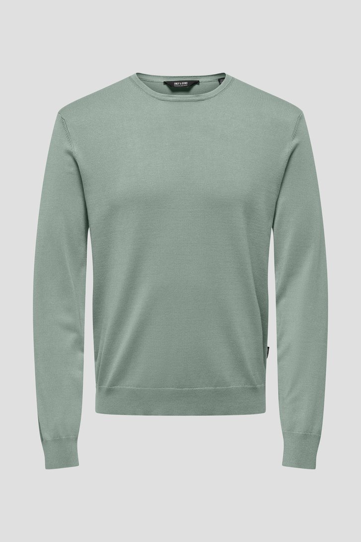 Groene fijn gebreide trui van ONLY & SONS voor Heren