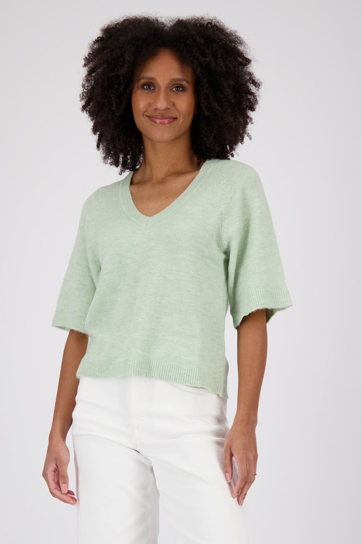 Groene gebreide trui met V-hals van JDY voor Dames