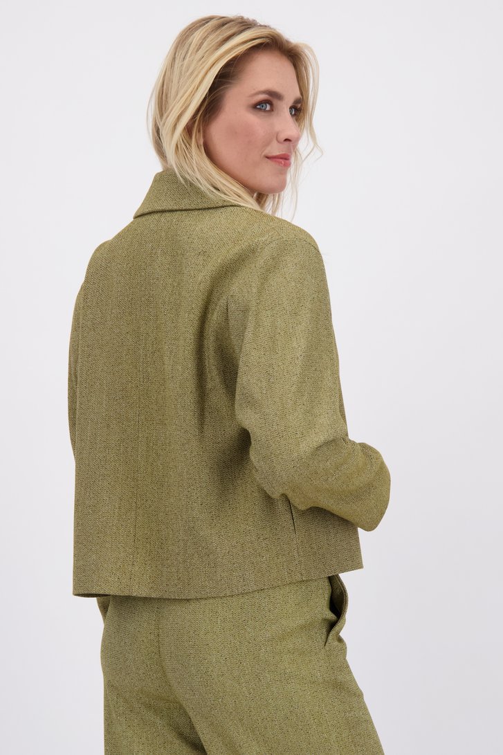 Achterkant van Groene gemêleerde blazer door Libelle voor Dames