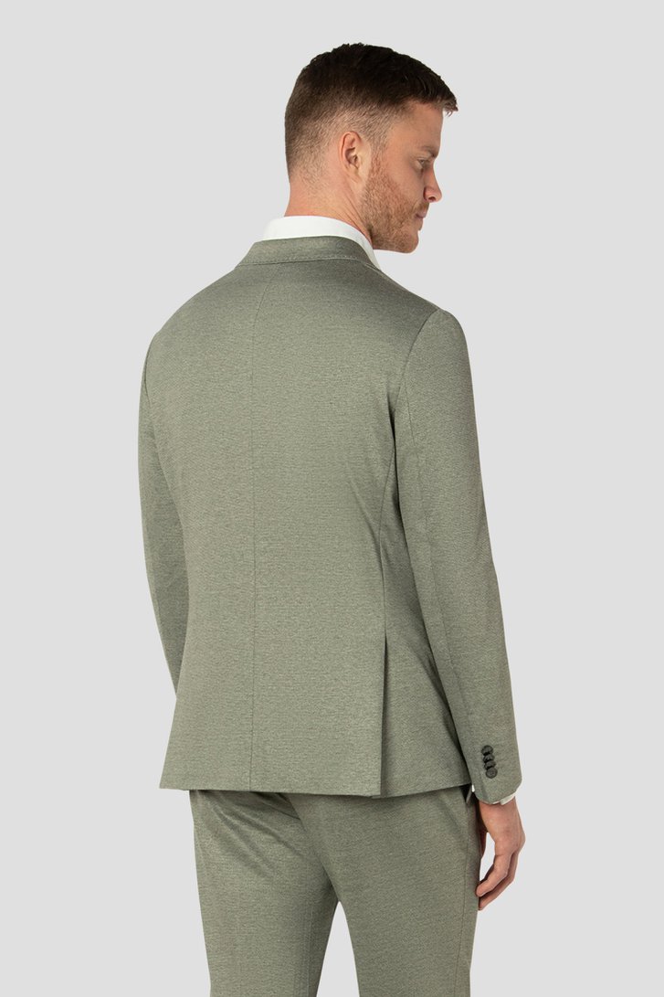 Achterkant van Groene gemêleerde kostuumvest door Benvenuto voor Heren