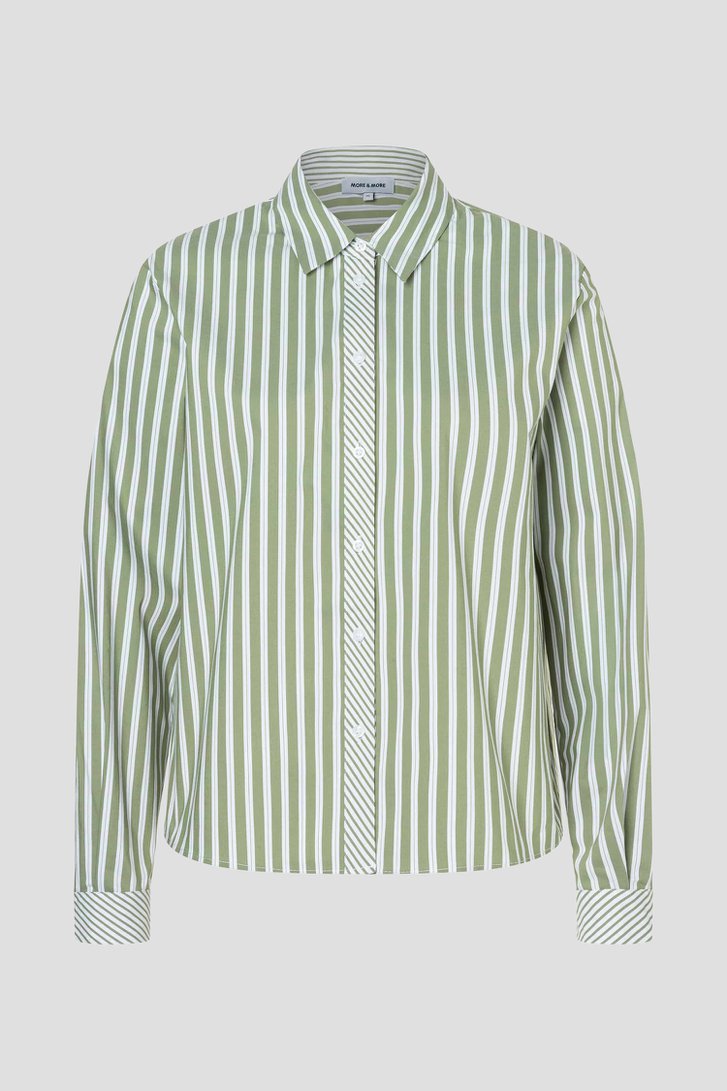Productfoto 1 van Groene gestreepte blouse door More & More voor Dames