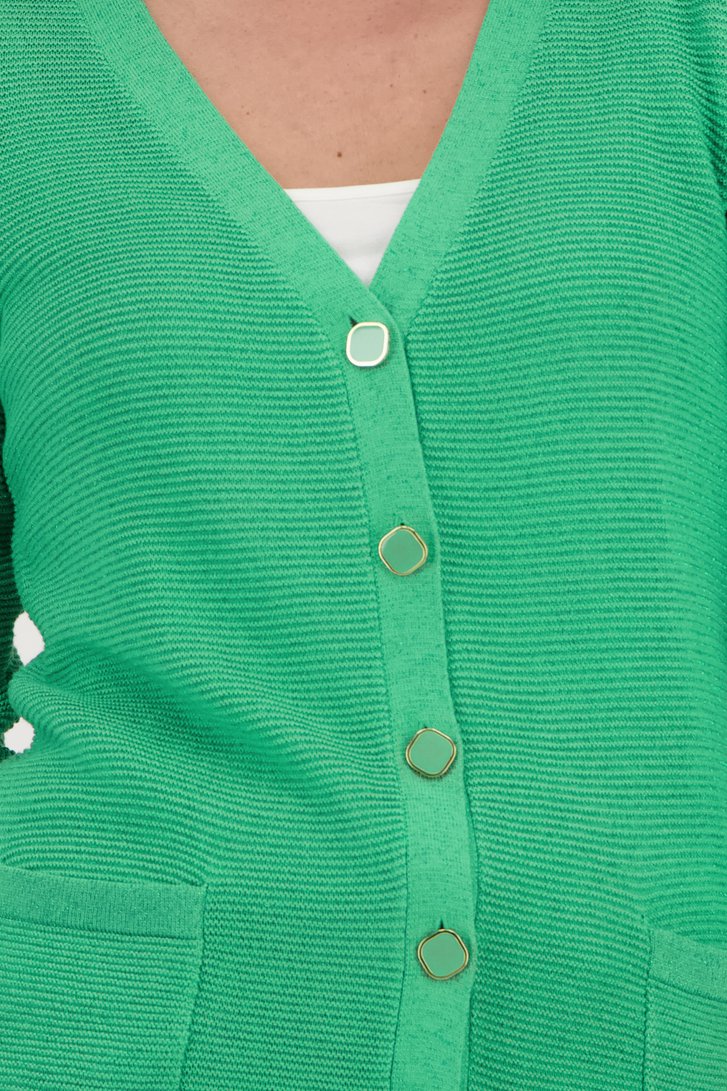 Groene glinsterende cardigan van Claude Arielle voor Dames