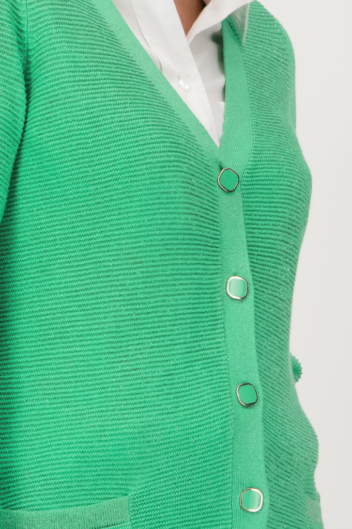 Groene glinsterende cardigan van Claude Arielle voor Dames