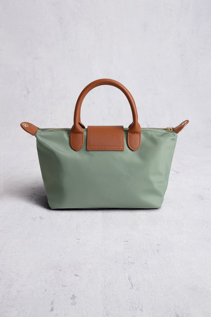 Groene handtas met bruine leather look afwerking van Liberty Island voor Dames