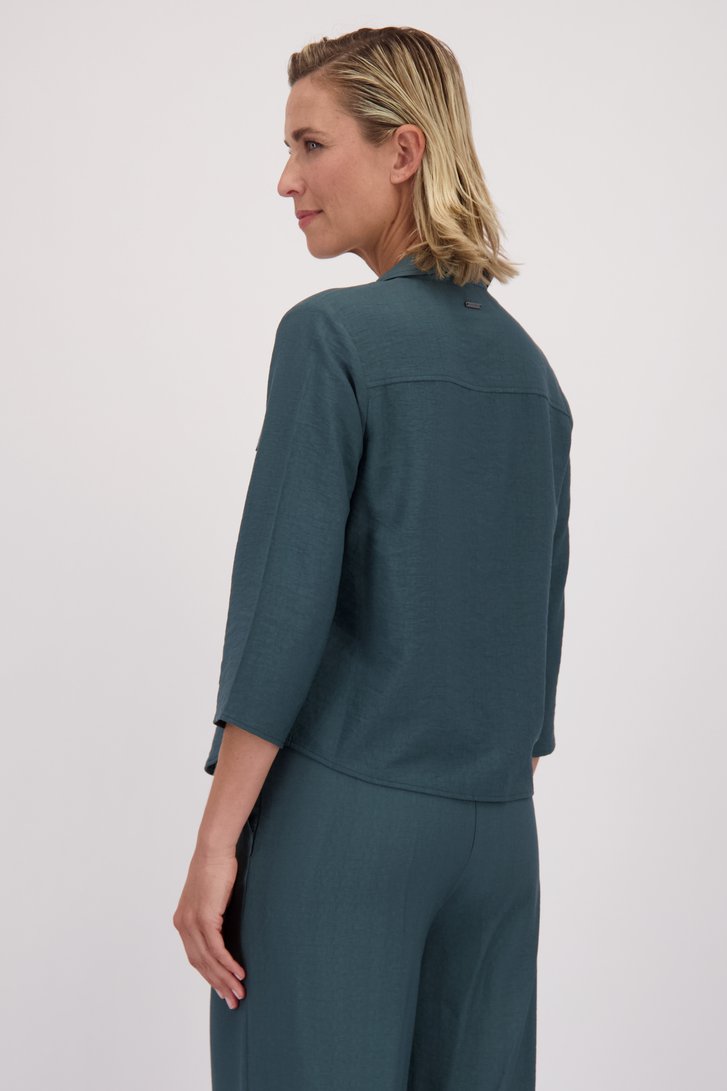 Achterkant van Groene hemdblouse door Claude Arielle voor Dames
