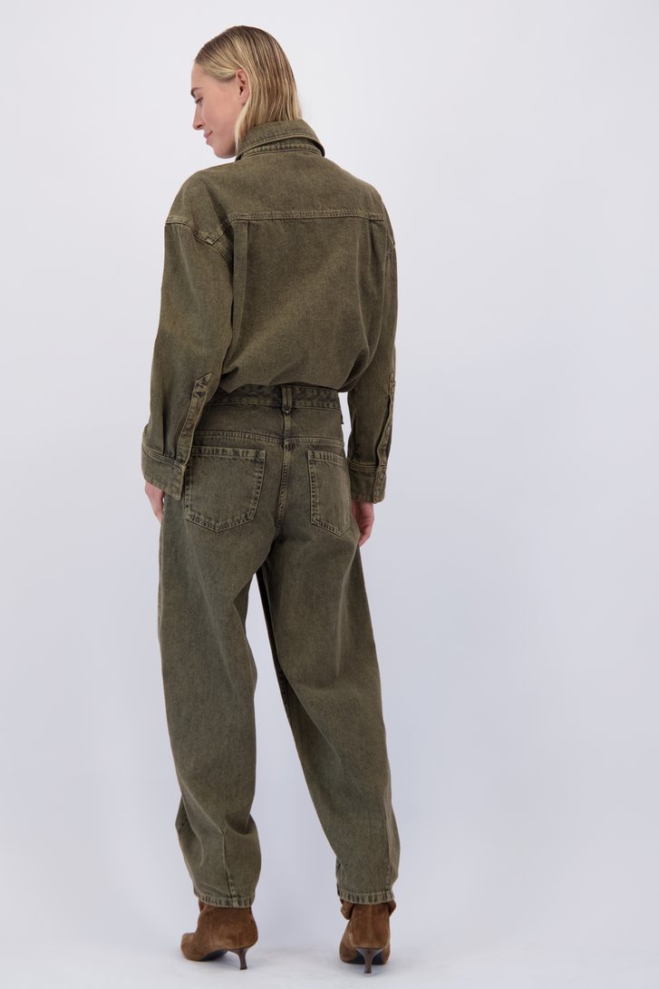 Achterkant van Groene jeans - Barrel fit - 7/8 lengte door Liberty Island Denim voor Dames