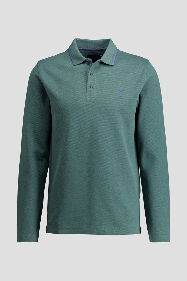 Productfoto 1 van Groene polo met lange mouwen door Dansaert Blue voor Heren