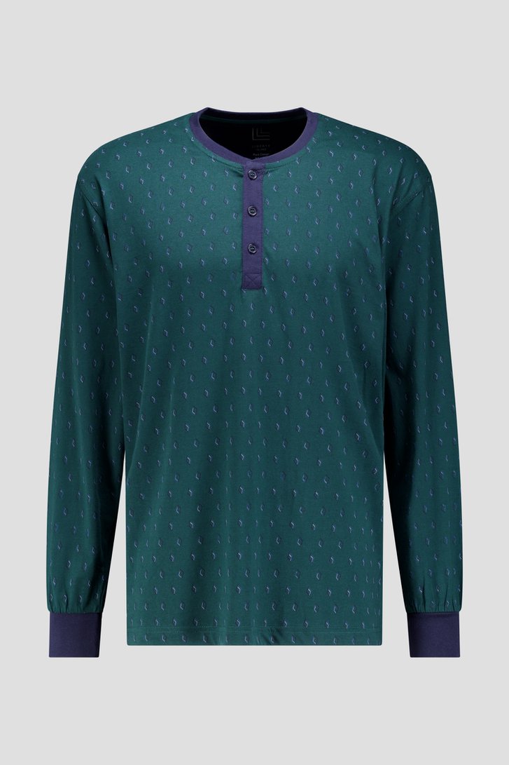 Productfoto 2 van Groene pyjamaset met blauw motief door Liberty Island voor Heren