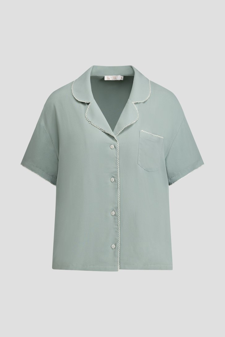 Productfoto 2 van Groene pyjamaset met hemd en short door Liberty Island voor Dames