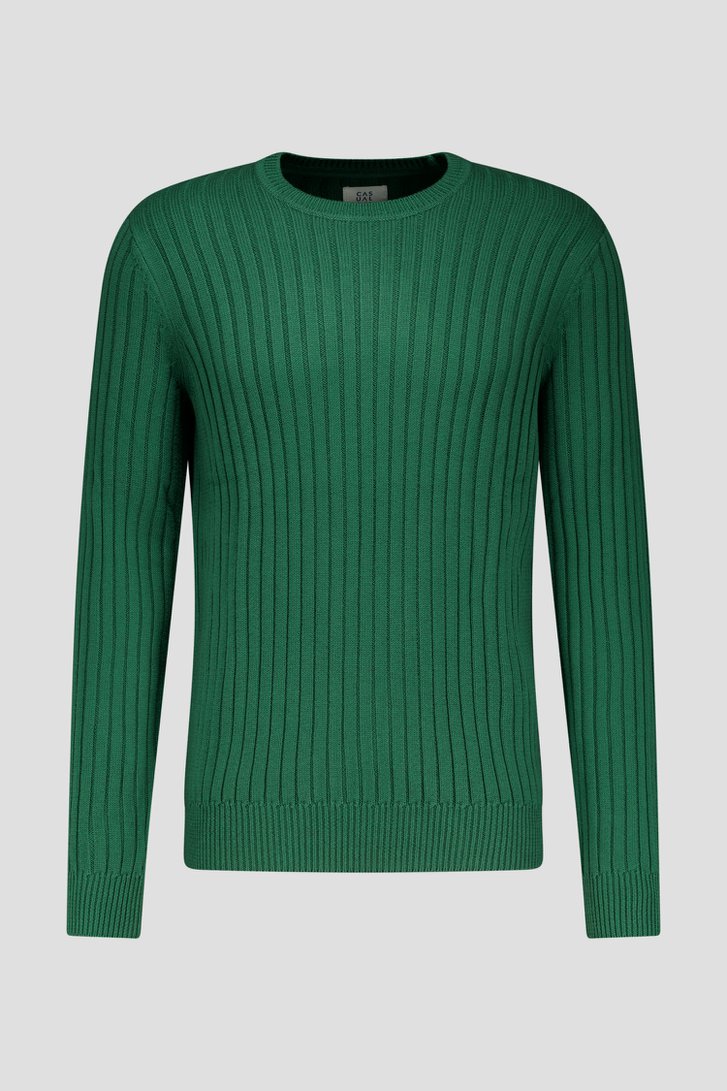 Productfoto 1 van Groene ribgebreide trui  door Casual Five voor Heren