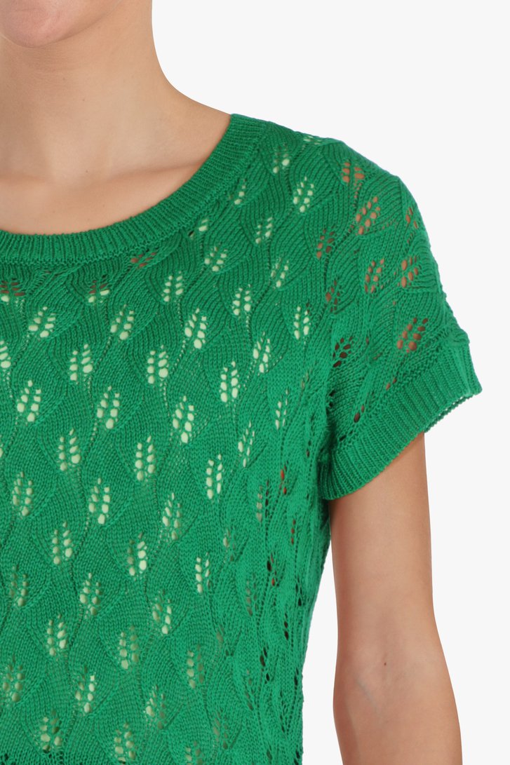 Groene trui met doorschijnende structuur van Claude Arielle voor Dames