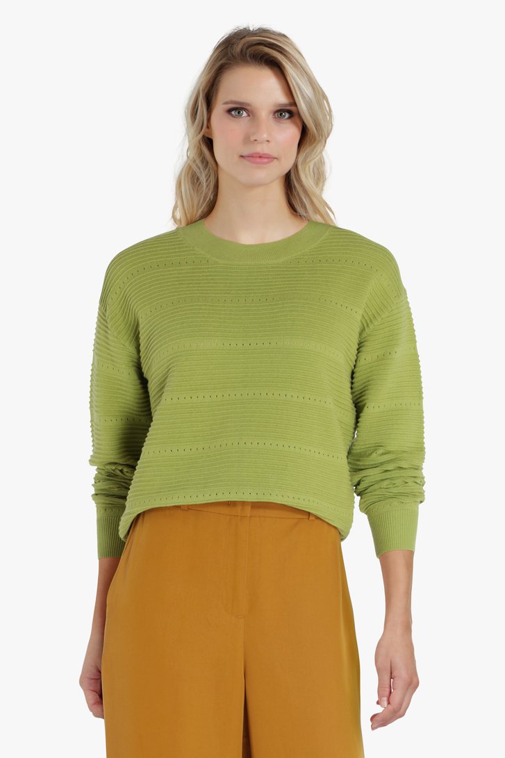 Groene trui met gestreept patroon van Libelle voor Dames