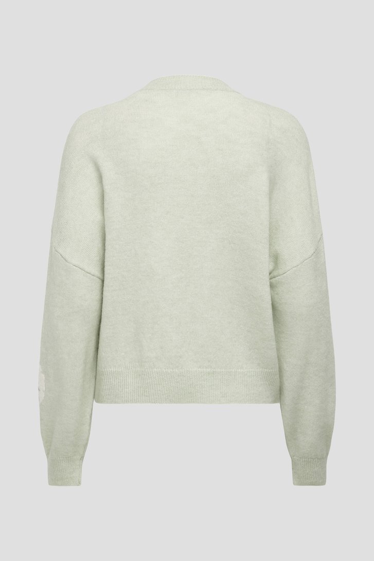 Productfoto 2 van Groene trui met wit bloemenmotief door JDY voor Dames