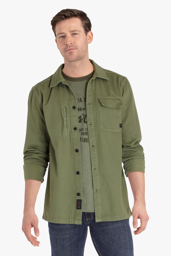 Groene vest/overhemd - regular fit
