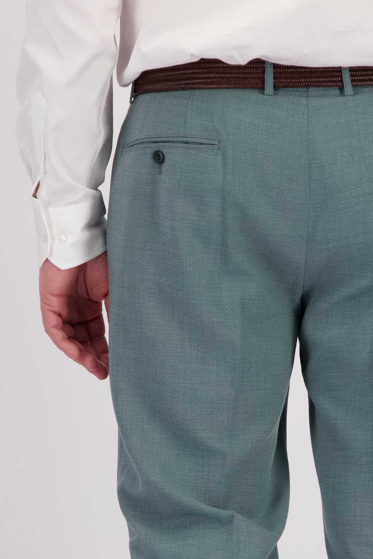 Detail van Groengrijze kostuumbroek - Comfort fit door Dansaert Black voor Heren