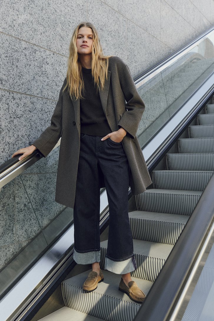 Extra foto 5 van Halflange bruine mantel door Opus voor Dames