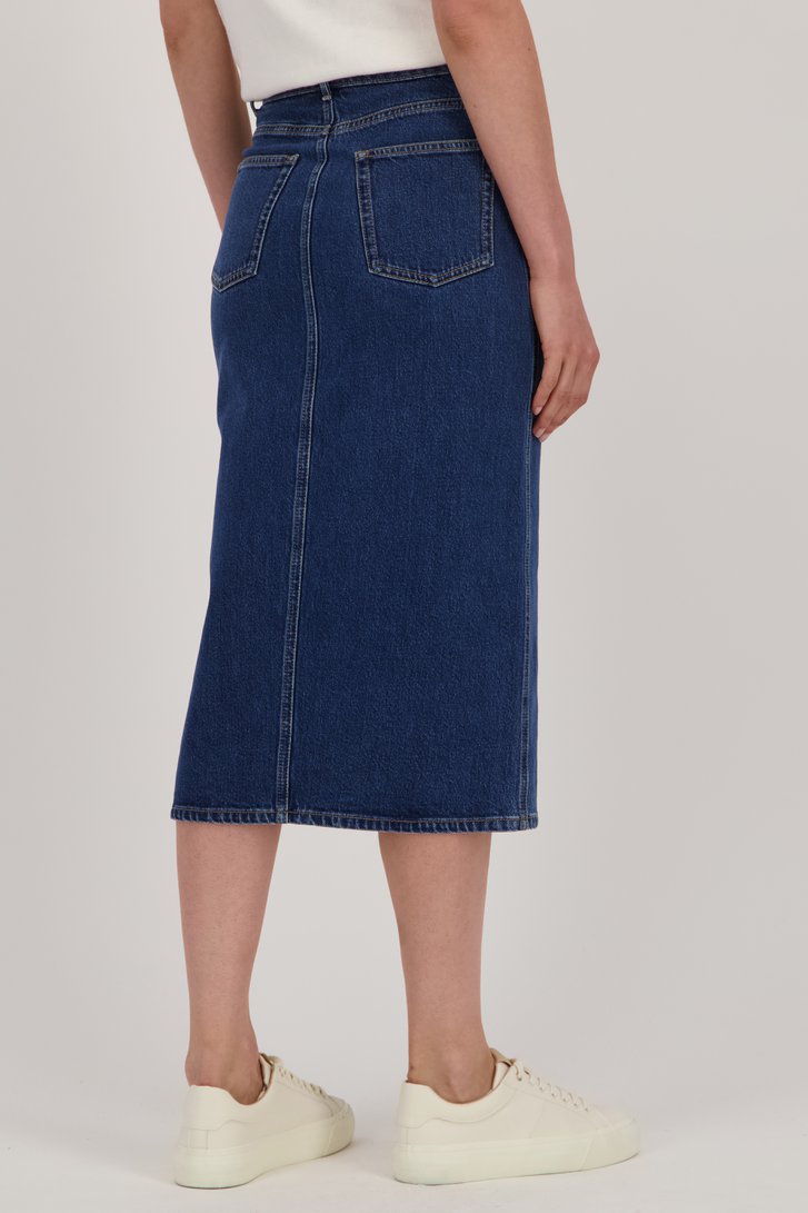 Halflange denim rok - donkerblauw van Liberty Island Denim voor Dames