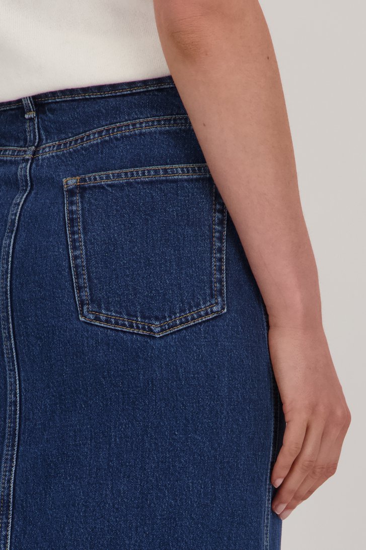 Halflange denim rok - donkerblauw van Liberty Island Denim voor Dames