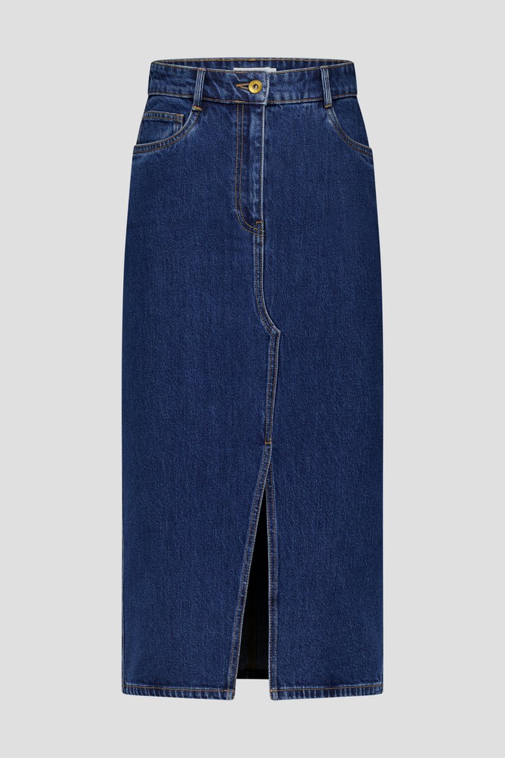 Halflange denim rok - donkerblauw van Liberty Island Denim voor Dames