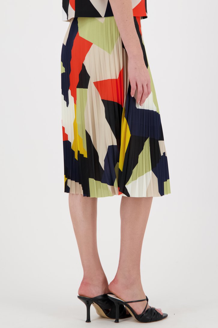 Halflange plissée rok met color blocking van D'Auvry voor Dames