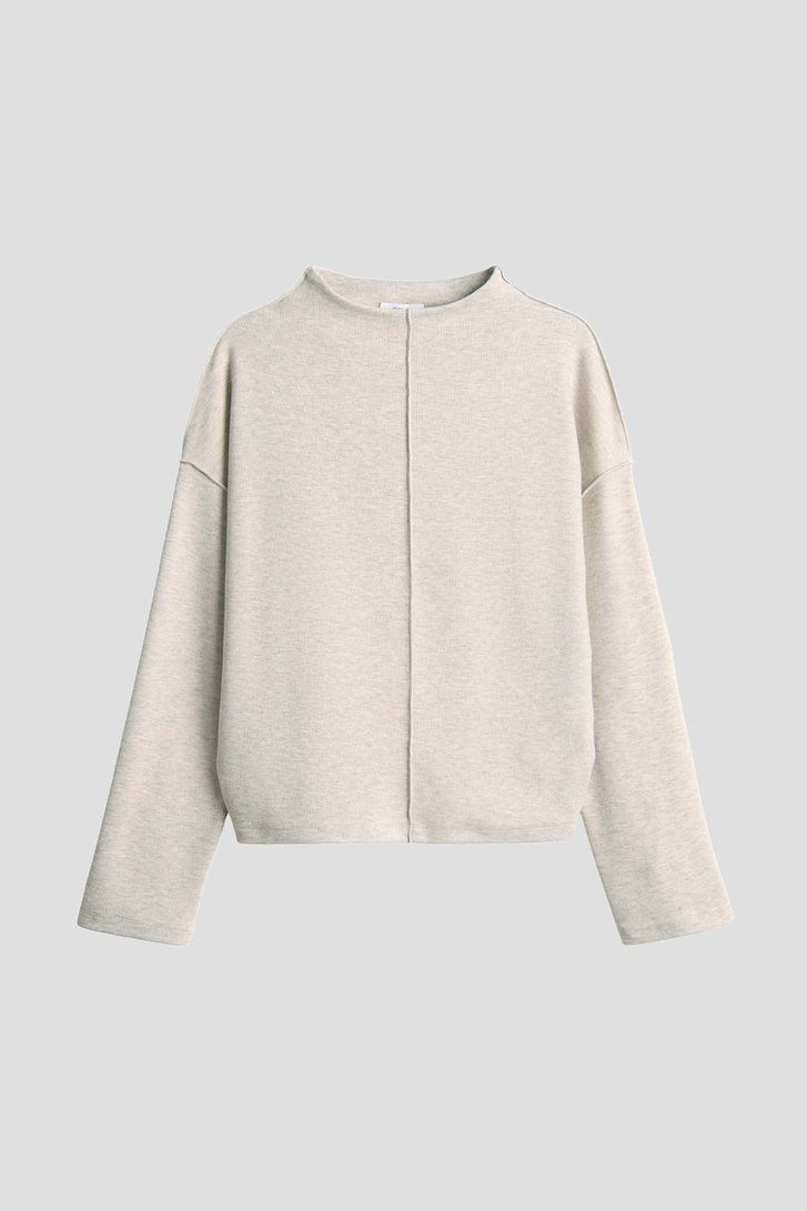 Photo produit 1 de Haut beige à manches longues avec col montant de Opus pour Femmes