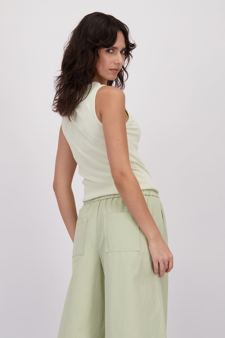 Le dos de Haut vert clair à rayures et col rond de Louise pour Femmes