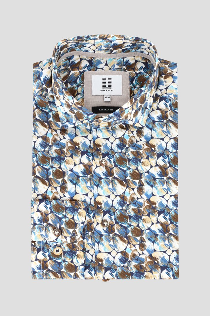 Productfoto 1 van Hemd met blauw-bruine print - Regular fit door Upper East voor Heren