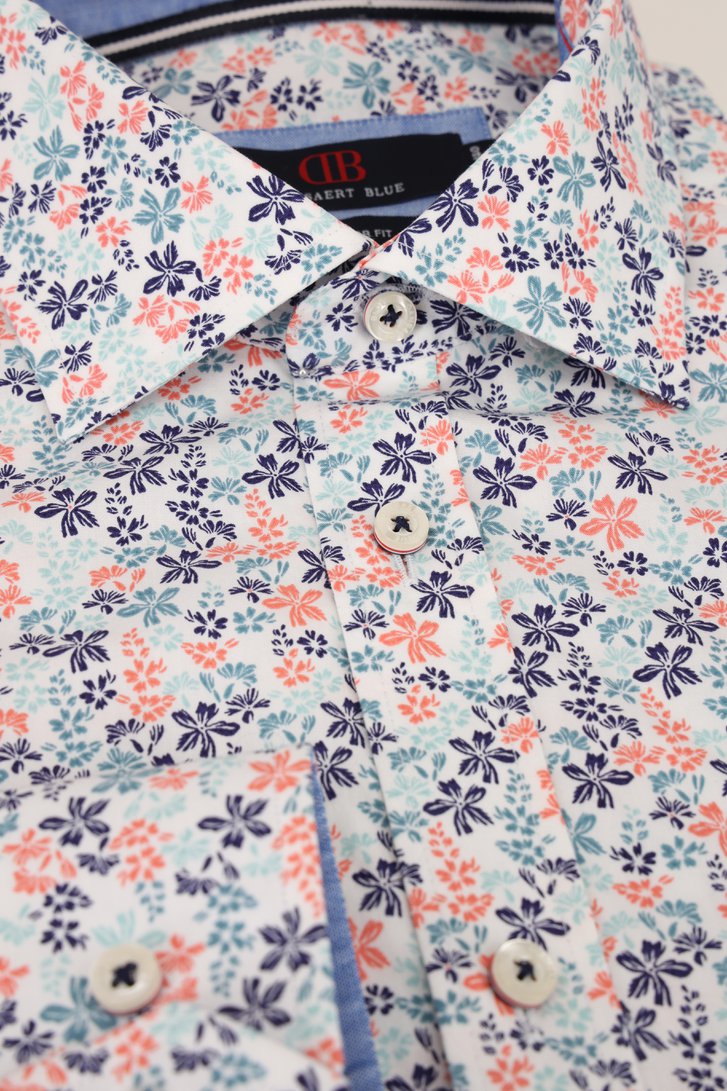 Hemd met blauw-roze bloemenprint - Regular fit van Dansaert Blue voor Heren