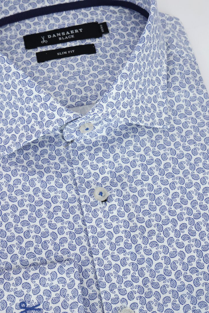 Productfoto 2 van Hemd met blauwe paisley motief - Slim fit door Dansaert Black voor Heren