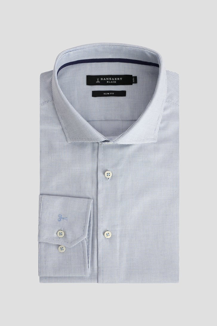 Productfoto 1 van Hemd met fijn blauw motief - Slim fit  door Dansaert Black voor Heren