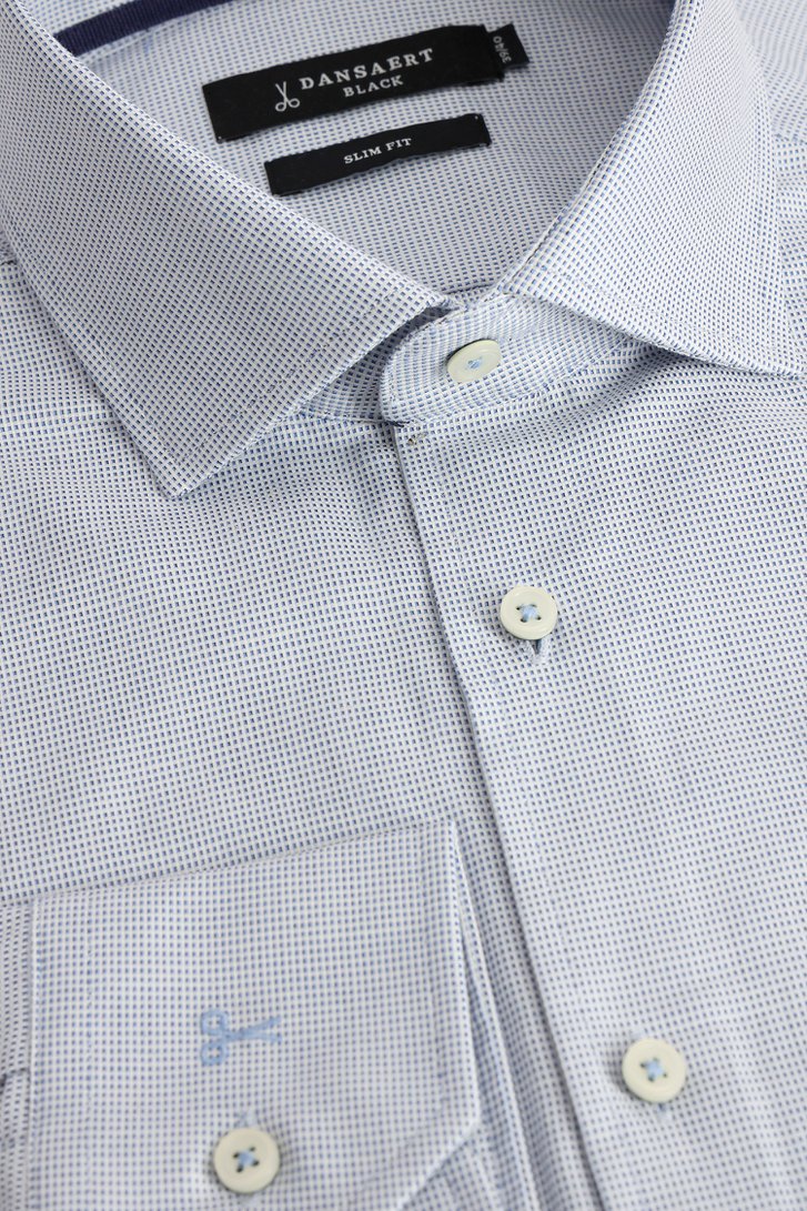 Productfoto 2 van Hemd met fijn blauw motief - Slim fit  door Dansaert Black voor Heren