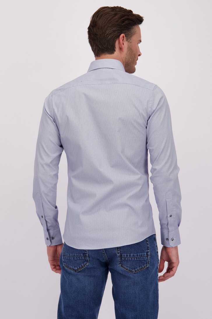 Achterkant van Hemd met fijne blauwe print - Slim fit door Michaelis voor Heren