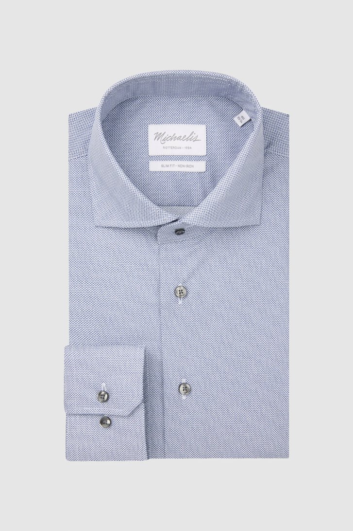 Productfoto 1 van Hemd met fijne blauwe print - Slim fit door Michaelis voor Heren