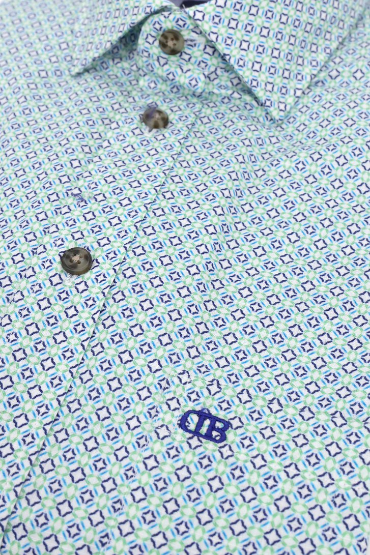 Hemd met groen-blauwe print - Comfort fit van Dansaert Blue voor Heren