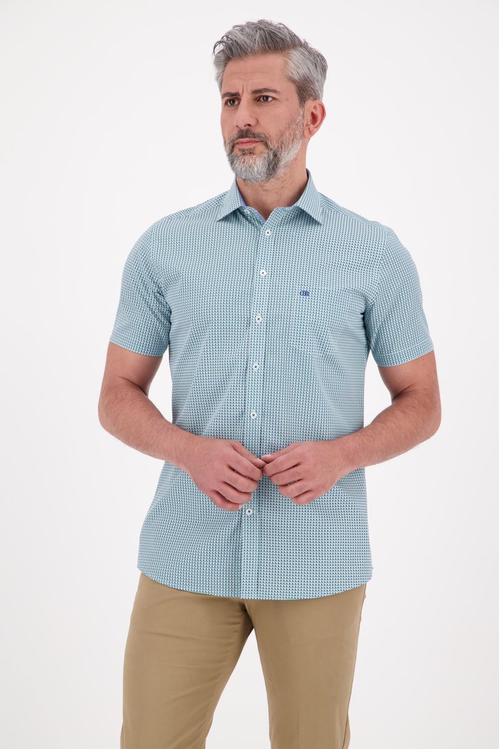 Hemd met groen-blauwe print - regular fit